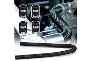 Hypertune Universal 48" Stainless Steel Radiator Flexible Coolant Water Hose Kit With 4pcs Clamp Black