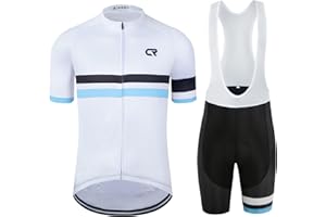 Coconut Ropamo CR Men's Cycling Jersey Set Road Bike Jersey Zipper Pocket Short Sleeves Cycling Kits Bib Shorts 3D Padded