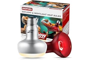 DXOPHIEX 2 Pack 100W Reptile Heat Lamp Bulbs Reptile Heat Bulbs, UVA Basking Bulb and Infrared Light Bulb Combo, Basking Light for Bearded Dragon, Turtles, Snake and Lizard