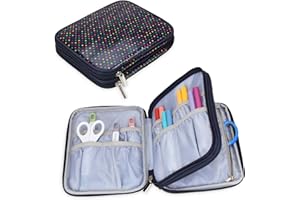 Yarwo Carrying Bag Compatible for Cricut Accessories, Organizer Case for Pen Set and Basic Tool Set Storage, Multi Dots Patte