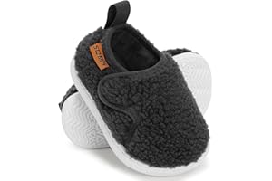 STQ KIDS Baby Slippers Boys Girls Indoor Outdoor Non Slip Slippers Comfort Lightweight Shoes with Warm Wool Interior for 6 12 18 24 Months