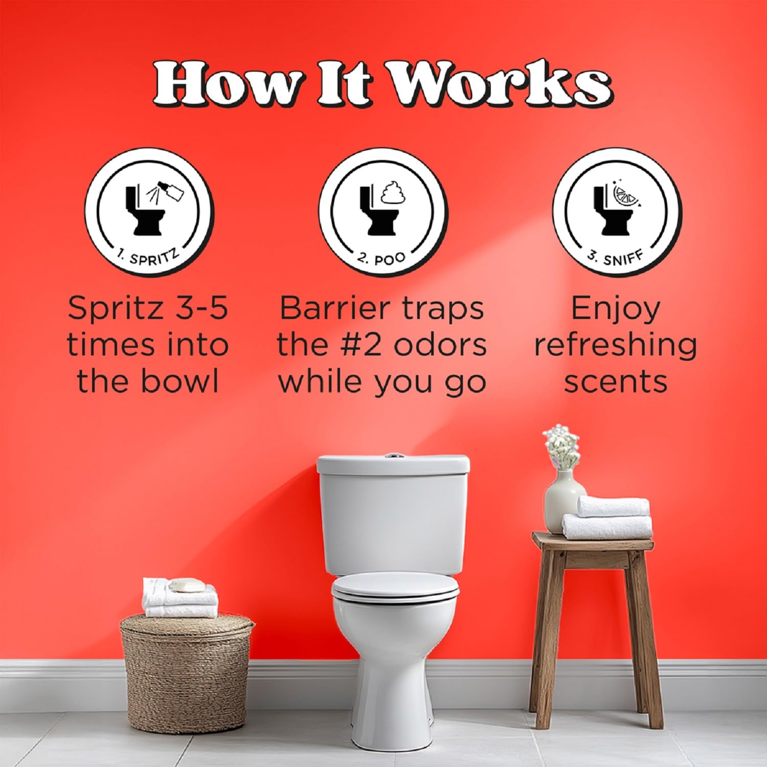 Poo-Pourri Before-You-Go Pocket Toilet Spray, Travel Essentials, Tropical Hibiscus, 1 Fl Oz, Up to 50 Uses, On-The-Go Bathroom Odor Deodorizer with Essential Oils, TSA Approved Size, Hibiscus, Apricot