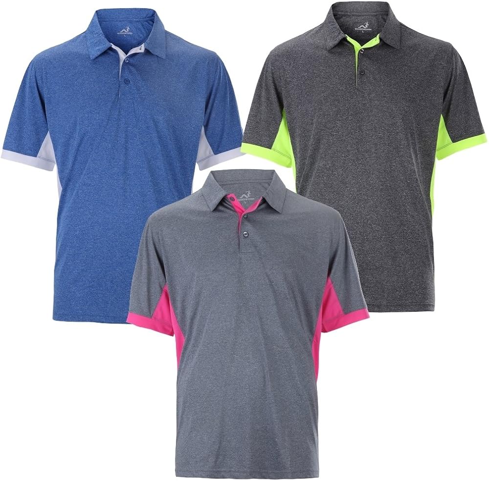 Woodworm Heather Golf Mens Golf Polo Shirts 3 Pack Amazon.co.uk Clothing