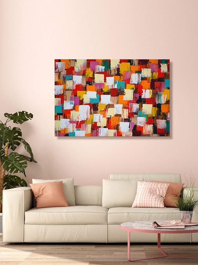 999Store Printed Multi Color Abstract Painting Wall Art (Canvas_36X24