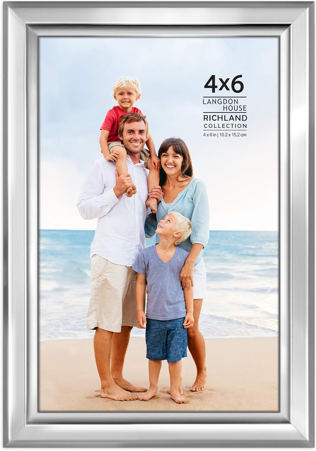 Photo Albums, Frames & Accessories - Langdon House 4x6 Silver Picture Frame, Distinguished Edging for Classic Style, Richland Collection