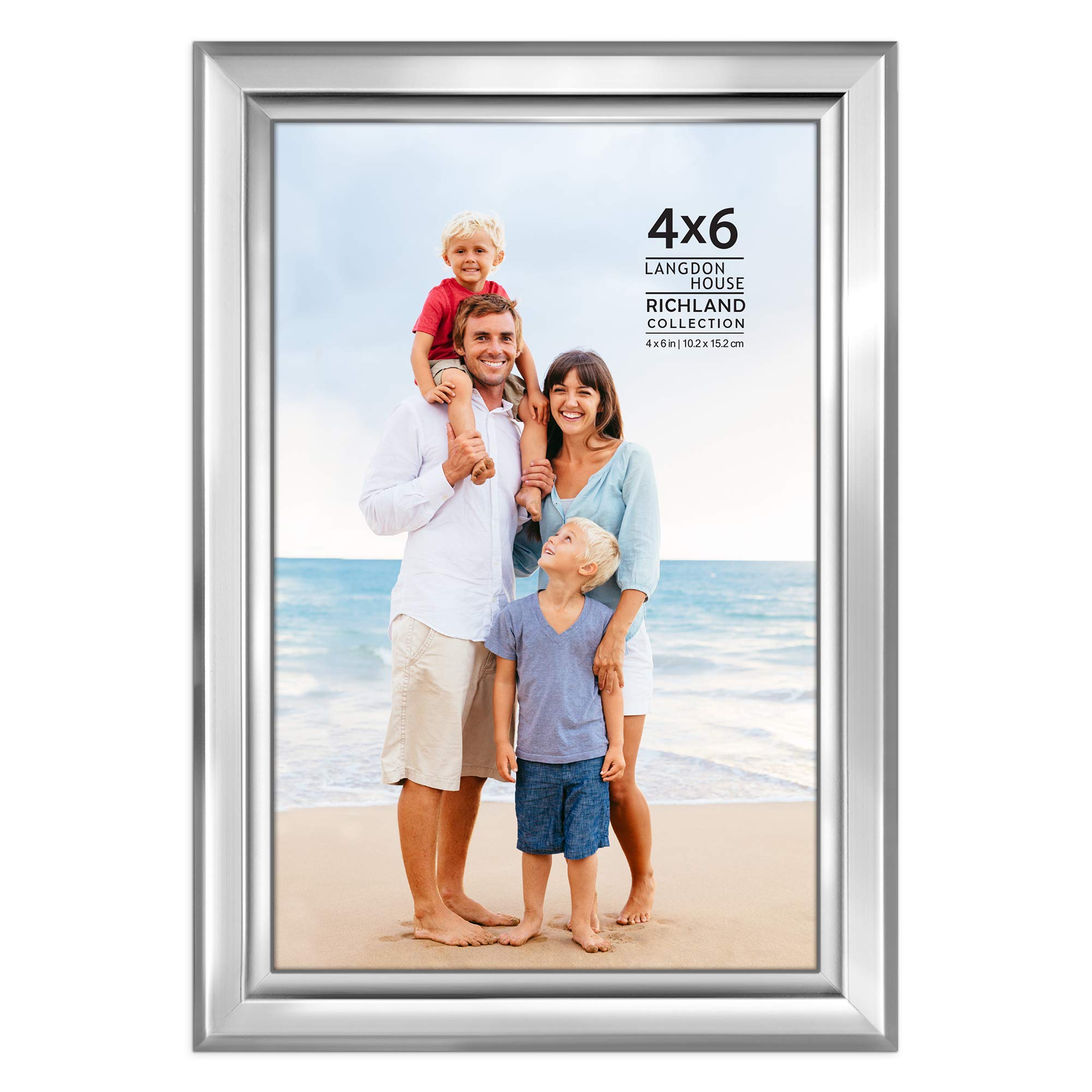 Langdon House 4x6 Silver Picture Frame - Distinguished Edging for Classic Style - Richland Collection