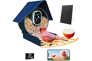 Birdkiss Smart Bird Feeder with Camera, Birds Watching Camera, Auto Capture Birds Videos & Motion Detection, AI Identify Species, Wireless Bird Feeders for Outdoors, Ideal Present for Mom