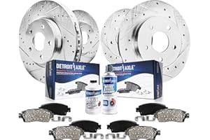 Detroit Axle - Brake Kit for 2006-2018 Toyota Rav4 Front & Rear Drilled and Slotted Disc Brake Rotors Ceramic Brakes Pads Replacement: 11.65" inch Front and 11.06" inch Rear Rotor