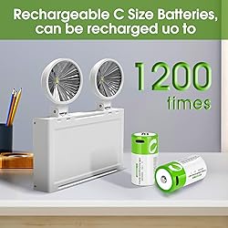 TEMIBATT Rechargeable C Batteries 4 Pack,1.5V