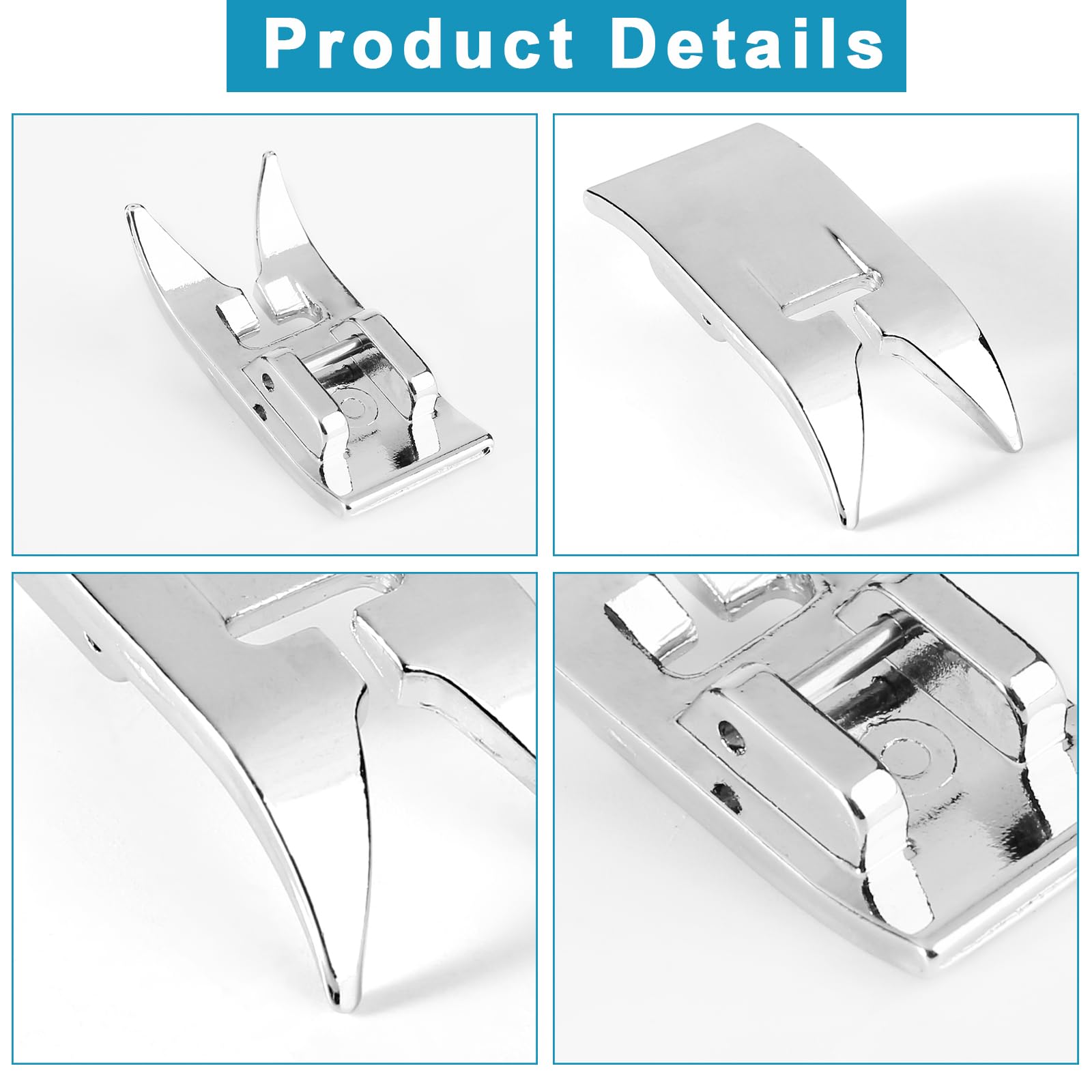 4pcs ATQYZLM Zig Zag, Premium Stainless Steel Sewing Machine Foot, Straight Stitch Presser Foot Universal Purpose Snap On Foot for Singer, Brother, Janome, Toyota, Etc Domestic Sewing Machines