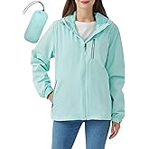 HALO RAIN Womens Rain Jacket : Waterproof Packable Womens Rain Coat with Hood for Outdoor Cycling, Hiking