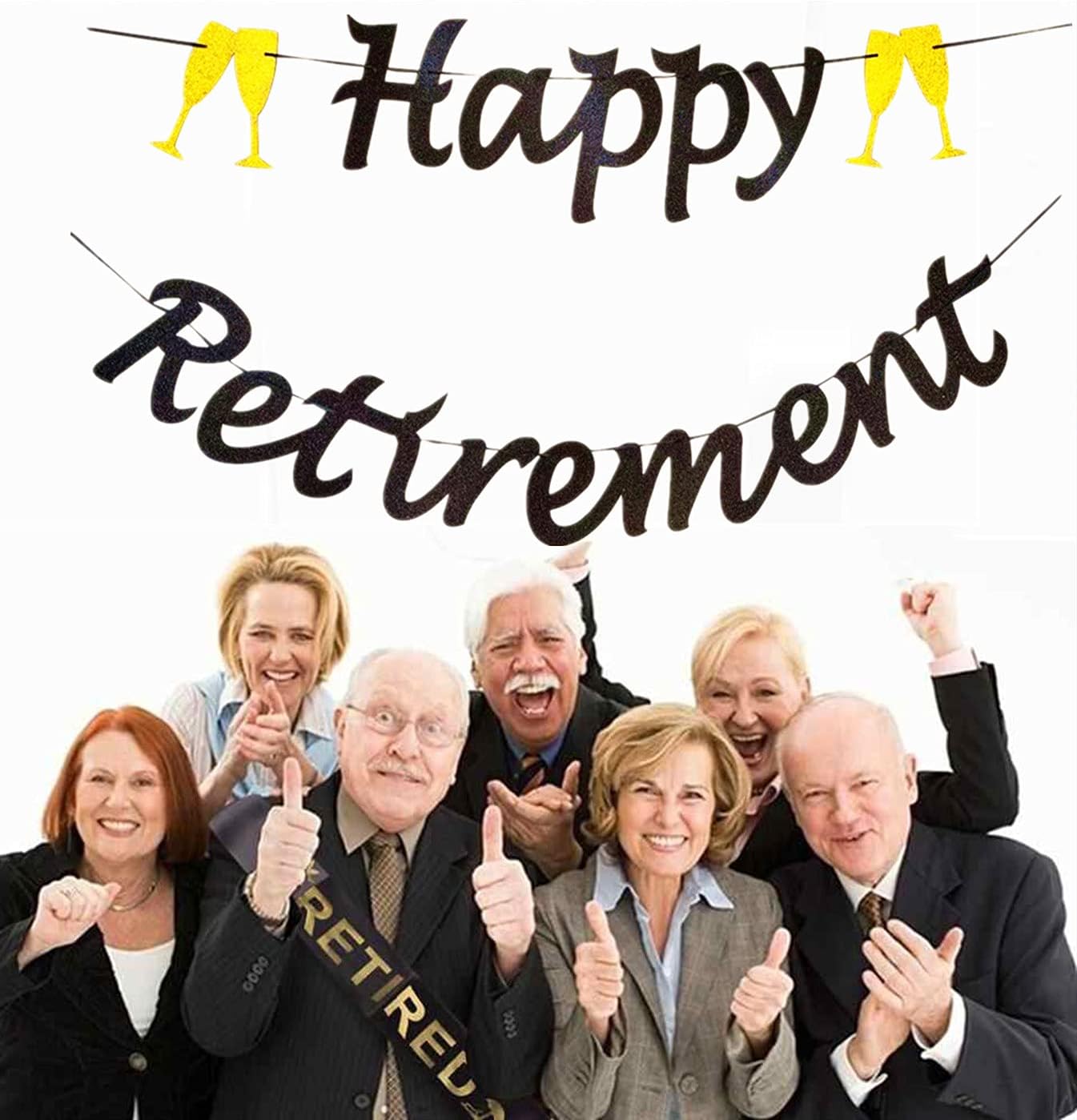 bng-bng Happy Retirement Bunting Banner Retired Party Decoration The Legend Has Retired Banner for Women Men Retirement Party Supplies Decorations Photo Backdrop Black Gold - Image 3
