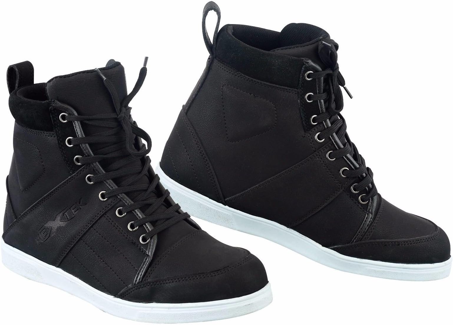 PROFIRST BT-107 Pure Leather Waterproof Mens Boys Boots Shoes Sneaker Casual Racing Sports Touring Cruise | Full Black, UK 7 / EU 41