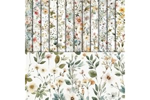 EggSun 48 Sheets Floral Vintage Scrapbook Paper , Watercolor Vintage Floral Pattern Decorative Scrapbook Paper for Journals DIY Cards and Photo Albums,Aesthetic Craft Supplies for Kids and Adults