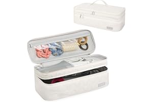 EPEDAL24 Dual Layer Travel Carrying Case, Quilted Shark Flexstyle Carrying Case for Revlon One-Step Hair Dryer/Hot Tool/Styler/Stylist, Compatible with Shark FlexStyle Attachments (Bag Only) Cream
