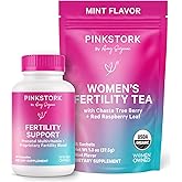 Pink Stork Fertility Bundle for Women – Conception Tea + Prenatal Vitamin Support with Inositol, Vitex, Folate & Ashwagandha – Supports Hormone Balance, Cycle Health & Preconception Wellness