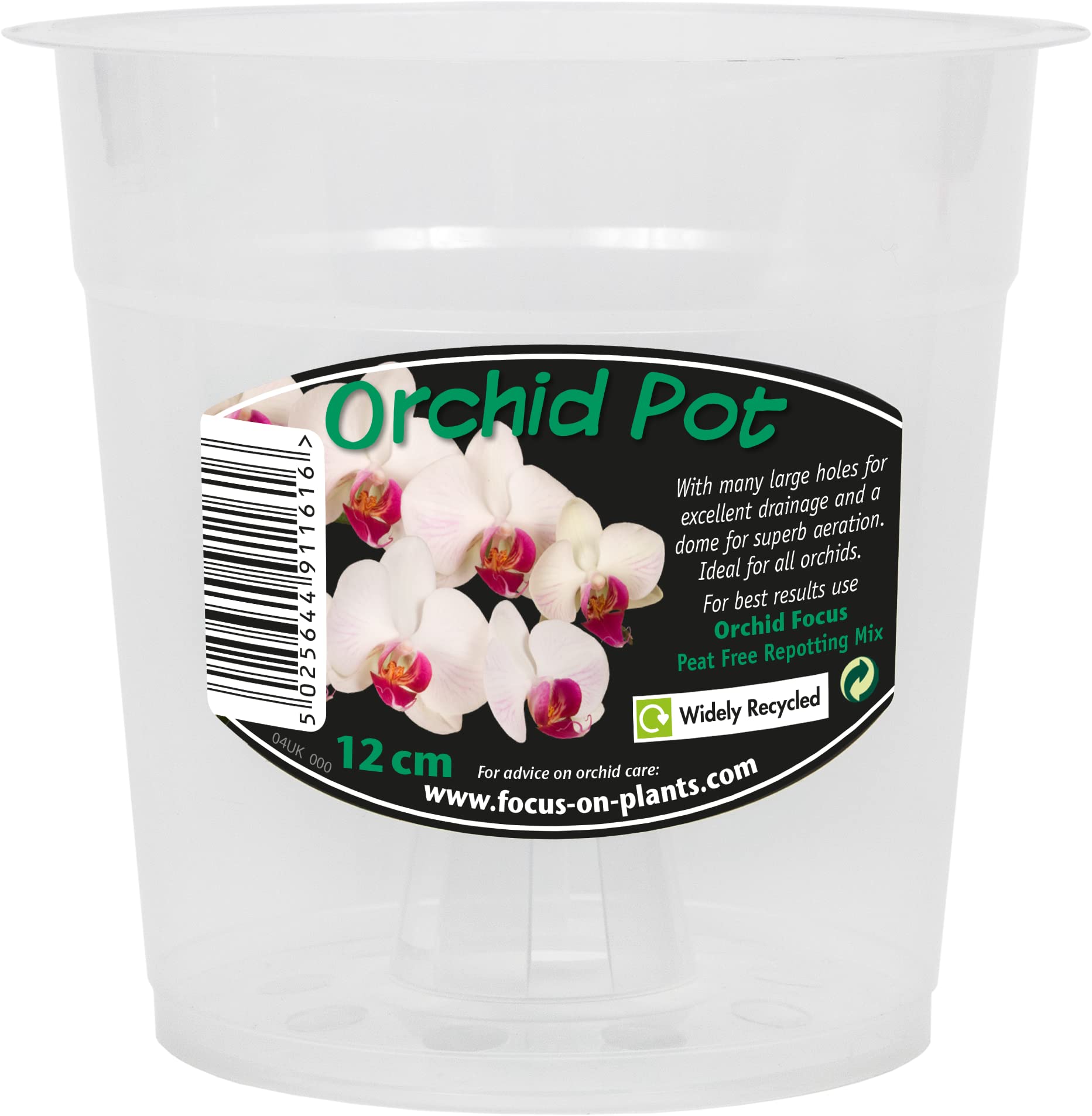 Growth Technology Ltd Clear Orchid Pot 12cm, Green