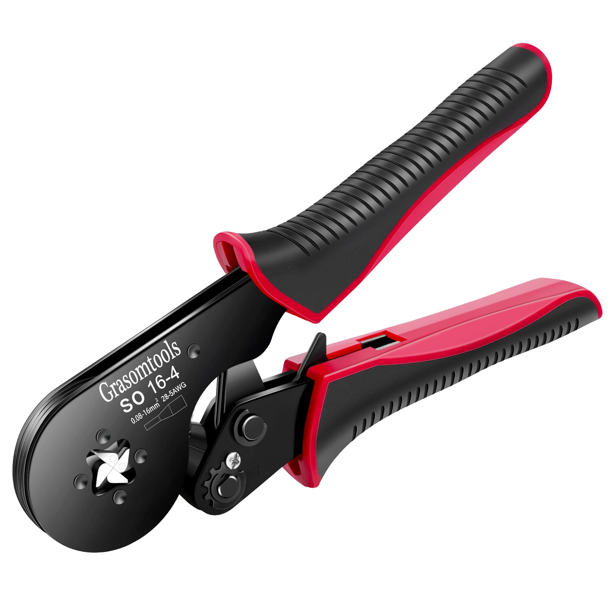 Ferrule Crimping Tool, 0.08-16mm²/AWG 28-5 Crimping Tools, Wire Crimping Tool, Self-Adjsutable Ratchet Crimping Pliers, 16mm² Bootlace Ferrule Crimping Tool