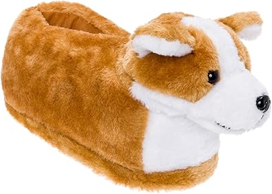 Plush Welsh Corgi Dog Slippers w 