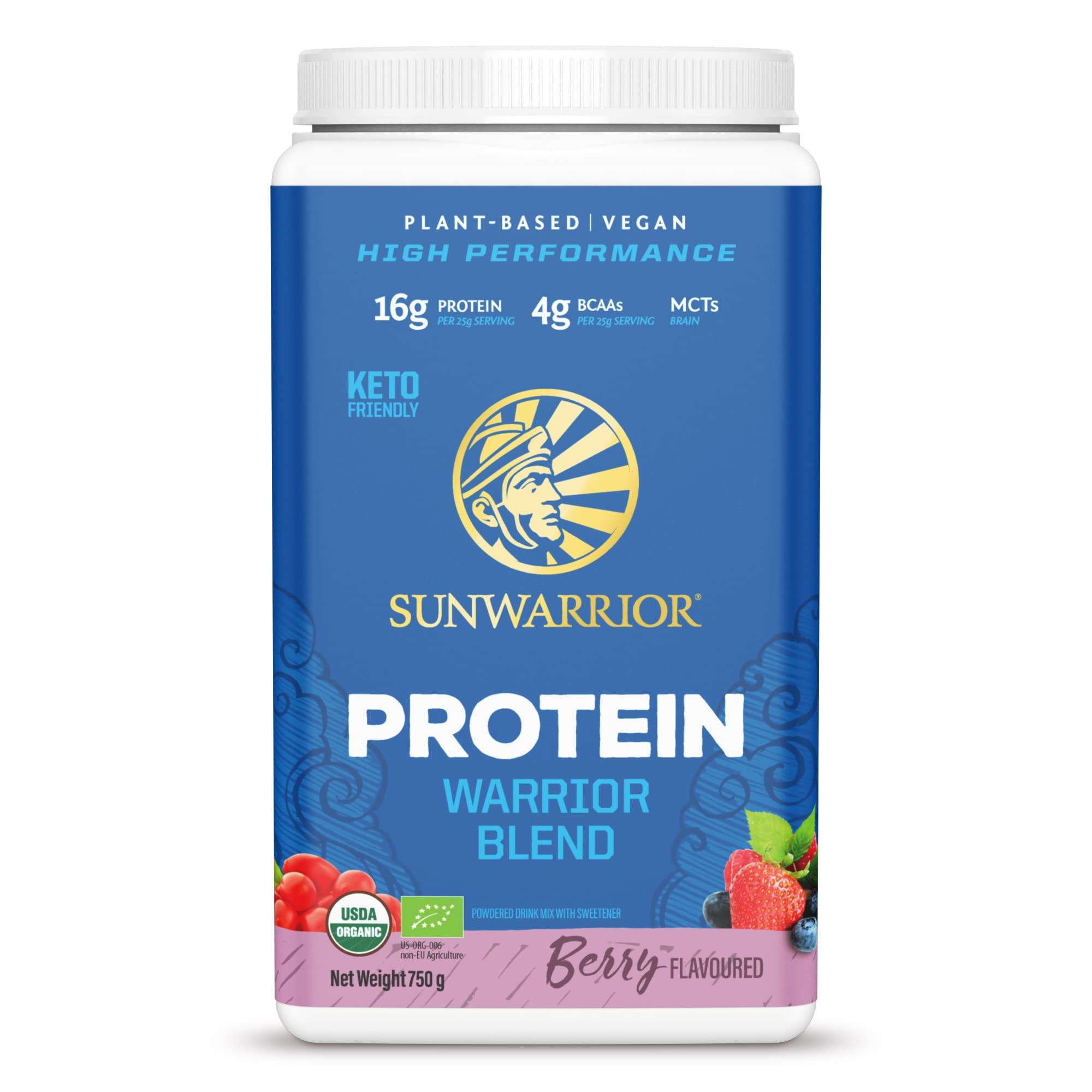Sunwarrior Organic Plant Based Blend Berry Protein Powder, 750 g