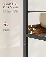 VASAGLE 8-Compartment Open Bookcase 80x33x149 cm Rustic Brown Black LLS105B01 view 3