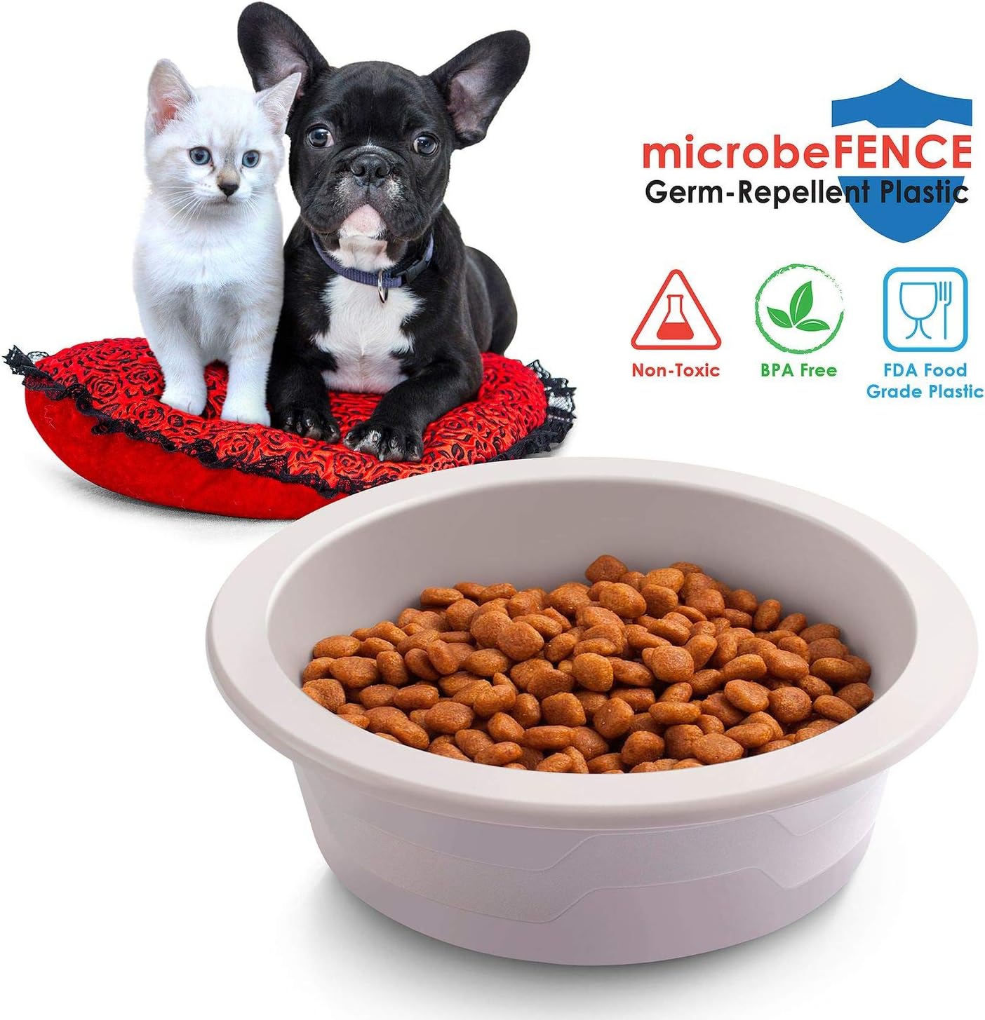 cat washes paws in water dish