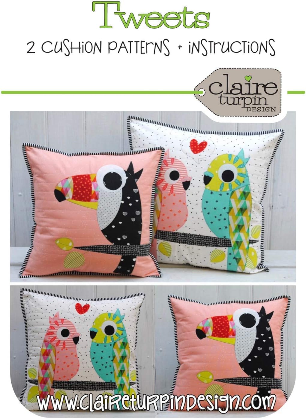 Amazon Com Tweet Bird Applique Cushion Pillow Pattern By Claire