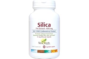 NEW ROOTS HERBAL - Silica 7% Extract - 90 Capsules - 600mg per Capsule - Silica Supplement - Healthy Hair Nail and Skin Vitamins for Men and Women