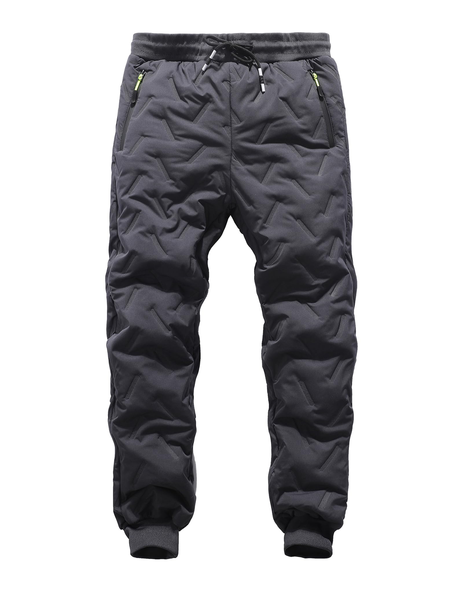 Korean Style Black High Waist Grey Thick Fleece Workout Pants - View #10