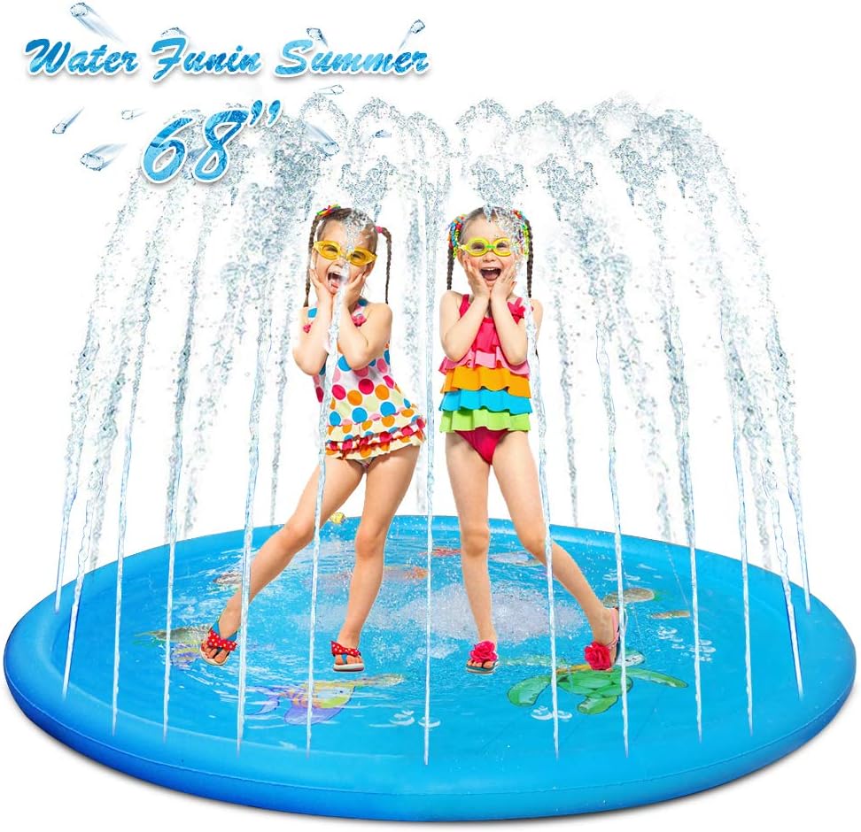 EOSAGA Sprinkler for Kids, 68" Sprinkle & Splash Play Mat Wading Pool Splash pad for Toddlers for 1-12 Years Old Children Boys Girls
