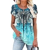 BETTE BOUTIK Women's Summer Tunic Tops Flowy Flare Botton Down Shirts Blouses S-3XL