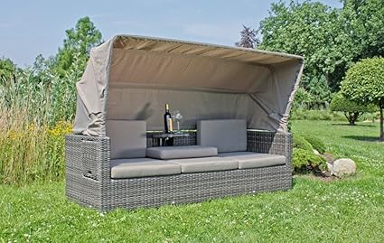 Garten Multi Sofa Dach Gartenlounge Terrassen Lounge Sitzgruppe Mobel Grau Amazon De Garten