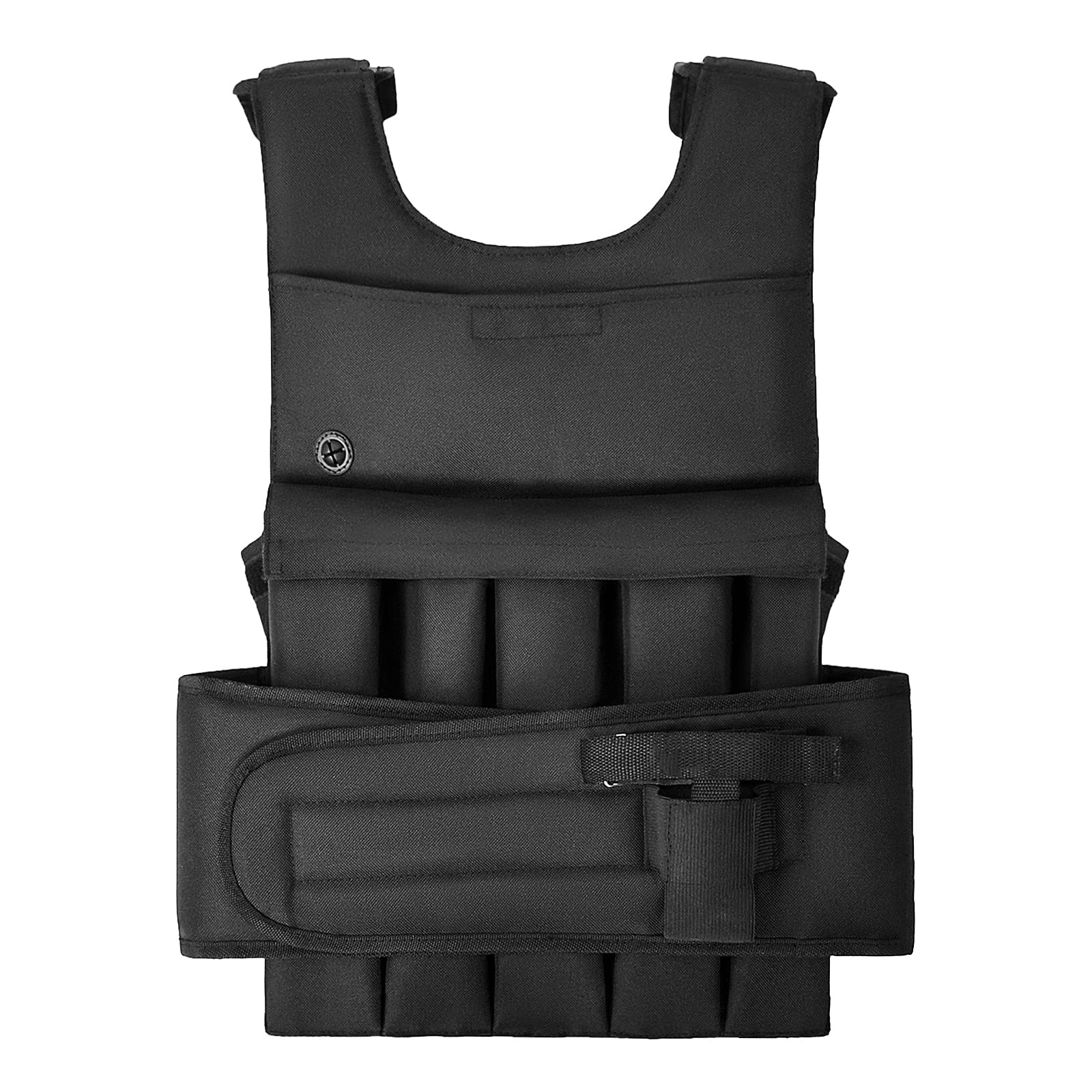 G-raphy Adjustable Weighted Vest Loading Weights Jacket Exercise Boxing Training Fitness 10 Pouches Man & Woman (Empty pockets, Weights not Included) (Black)