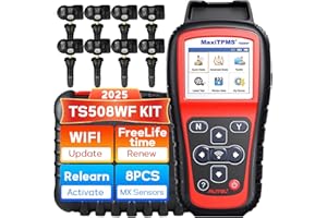 Autel MaxiTPMS TS508WF KIT 2025 WiFi Ver TPMS Programming Tool with 8pcs MX Sensor TPMS Relearn Activate/Read/Copy Sensor Free Lifetime Update Upgrade of TS508K TS508 Supplement for MS906BT MS906TS