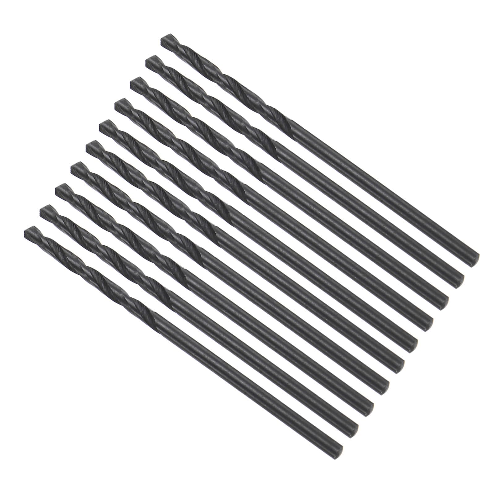 CoCud 6542 High Speed Steel Twist Drill Bits, 1.7mm Diameter 42mm Length, Black Oxide Straight Twist Jobber Drill Bit - (Applications: for Metal Woodwork Plastic Aluminum), 10-Pieces