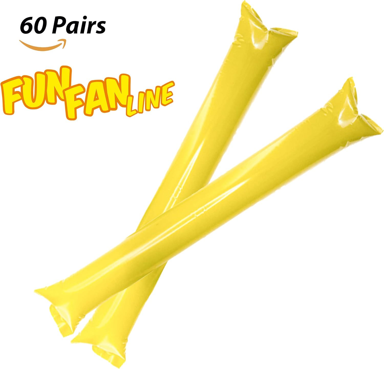 FUN FAN LINE - Pack 50 works of Reusable Inflatable Clapping Sticks, Yellow, Normal - Image 3