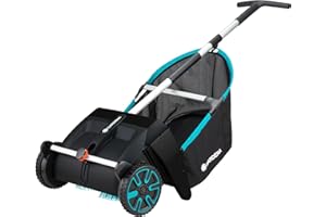 GARDENA (03565) Lawn and Leaf Collector, Durable and Easy to Manuever Push Lawn and Leaf Sweeper with Large Capacity 3.2 cu. ft. Mesh Collection Hopper Bag, 5 Year Warranty