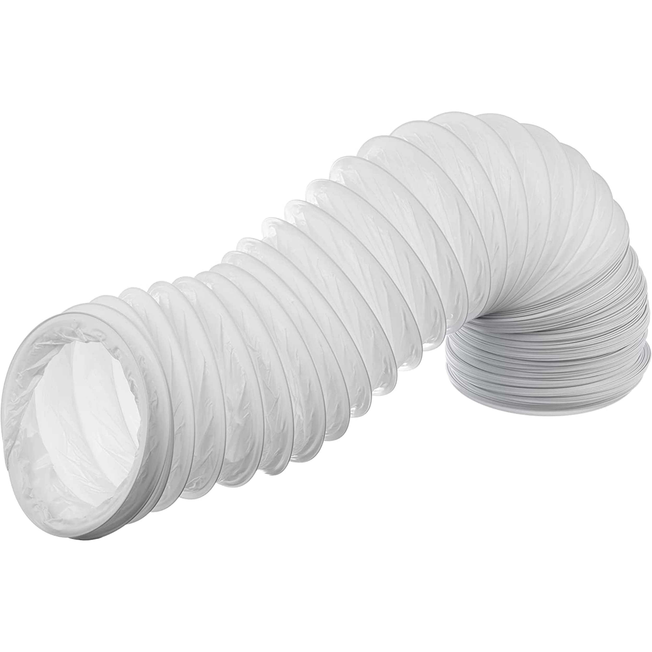 LIRAST Ø 150mm / 6m PVC Flexible Ducting - Ventilation Duct Hose for Tumble Dryer, Cooker Hood, Extractor Fan, Air Conditioner, White