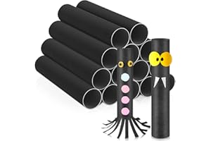 Henoyso 36 Packs Cardboard Tubes for Craft 1.77 x 10 Inches DIY Empty Toilet Paper Rolls Craft Cardboard Paper Round Tubes Christmas Gift School Classroom Art Supplies for Kid (Black)