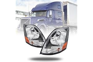 Unitedlu Semi Trucks Headlight Pair Compatible with 2004-2017 VOLVO VNL (Including All Bulbs),VNL Headlamp White Assembly