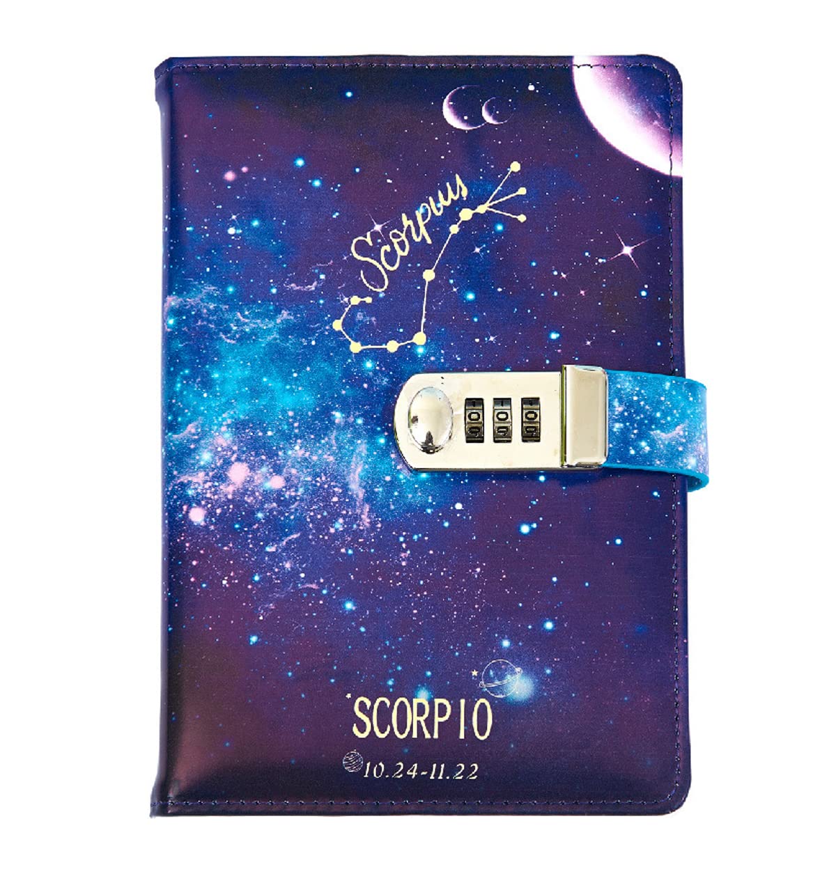 LinYesh Journal with Lock for Women, Lockable Diary for Women Men Girls Boys Teens Kids, Personal Constellations Starry Sky Notebook, A5 21 x 15cm