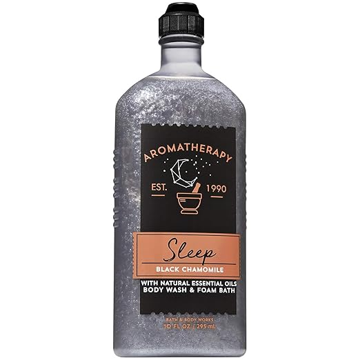 Bath and Body Works Aromatherapy SLEEP - BLACK CHAMOMILE Body Wash and Foam Bath 10 Fluid Ounce