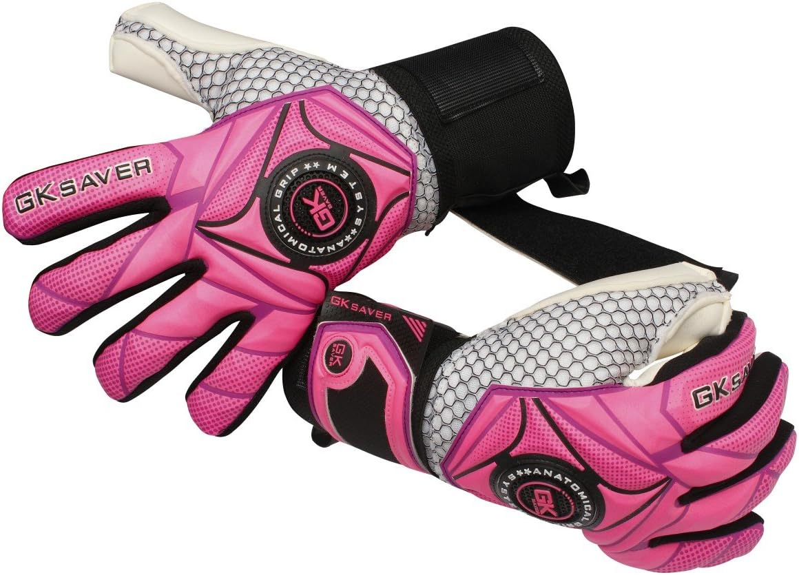GK Saver Football Goalkeeper Gloves Negative Cut 3D Winner 01 Pink Size 6 to 11