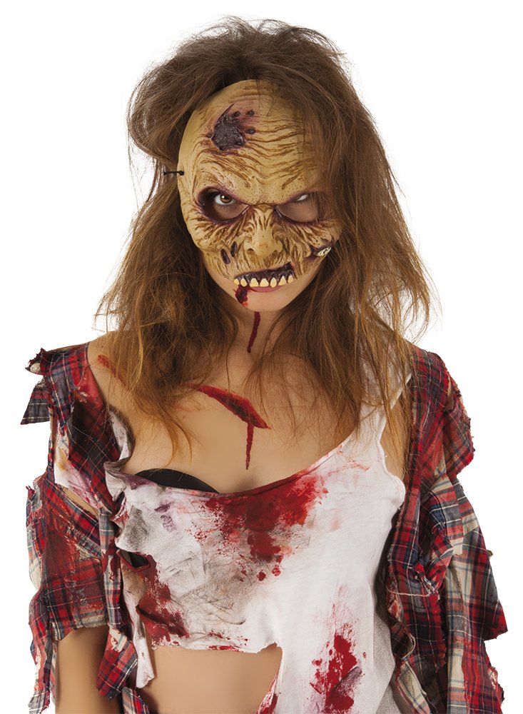 Rubies Zombies Half Face Mask (S5299, Horror Costume Mask for Unisex-Adults)