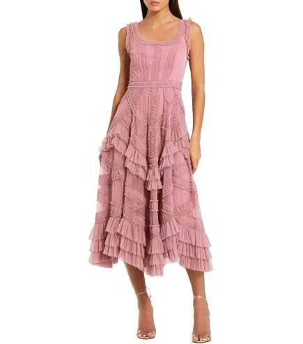 Micro Ruffle Mini Dress with High Neck and Sleeveless Design by Mac Duggal at Amazon Women's Clothing store