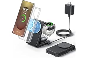 Upgraded Foldable Wireless Charger for Samsung, 3 in 1 Fast Mag-Safe Charging Station for Galaxy S25 S24 Ultra Plus/Z Fold/Z 
