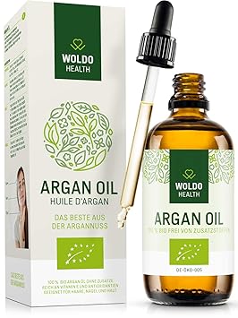 Bio-Arganöl kaltgepresst für Haare Haut Gesicht - biologisch auch als Speiseöl verwendbar aus Marokko Beauty Gesichtspflege &