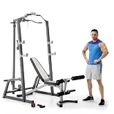 Marcy Pro Deluxe Cage System with Weightlifting Bench All-in-One Home Gym Equipment PM-5108