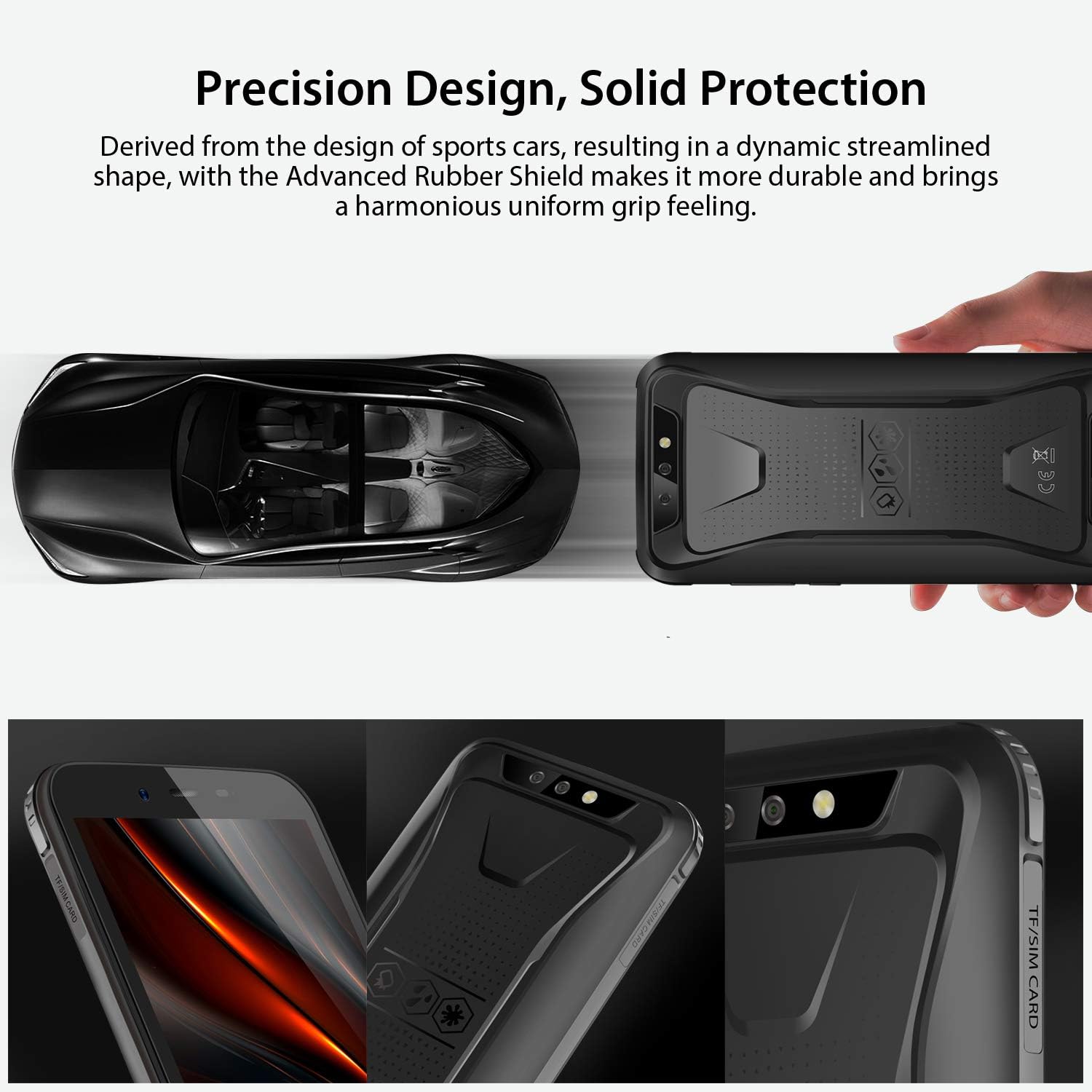 Rugged Unlocked Cell Phones, Blackview BV5500 Pro 4G Smartphones IP68 Waterproof Drop Proof, 5.5” 3GB+16GB Dual SIM [Quad Core] Android 9.0 4400mAh Battery and Face ID Mobile Phones, Black: Electronics