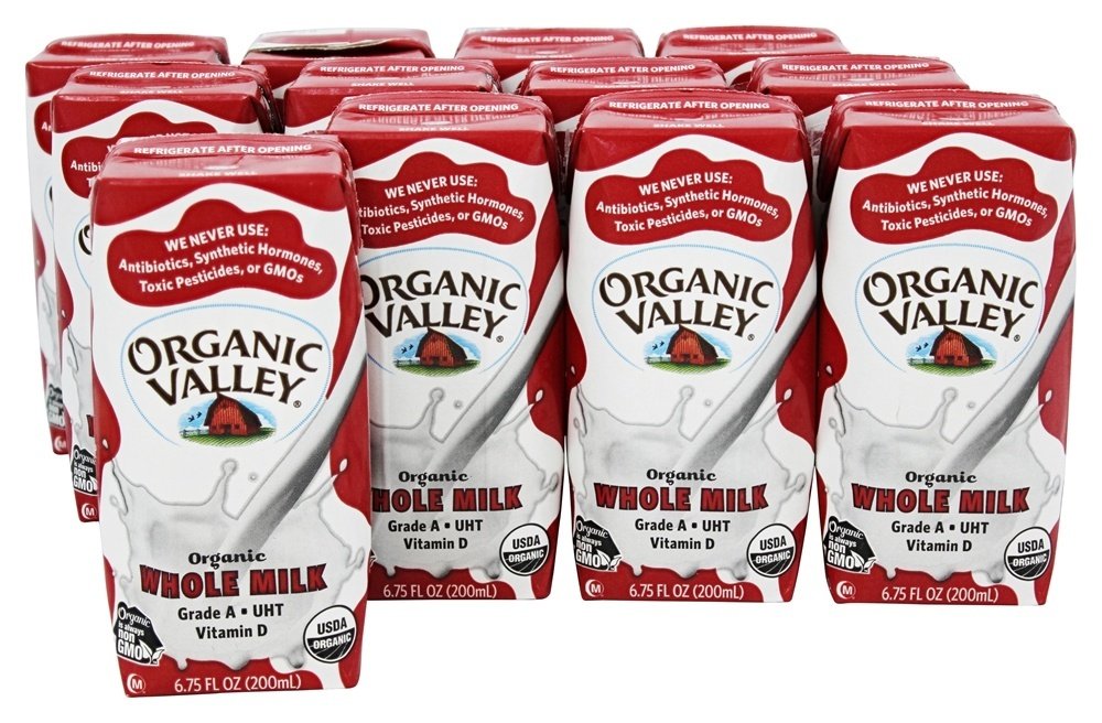 Organic Valley Single Serve Aseptic Milk Whole Case of 126.75oz